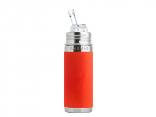 TERMO fľaša so slamkou 260ml oranžová | PURA