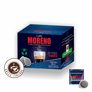 Caffe Moreno Aroma Blu e.s.e.pody 25 ks+5 ks grátis  50% Arabica + 50% Robusta