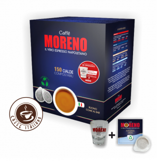 Caffe Moreno Aroma Dek e.s.e.pody 150ks + pohárik grátis  80% Arabica + 20% Robusta