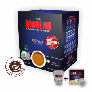 Caffe Moreno Aroma Espresso e.s.e.pody 150ks + pohárik grátis  30% Arabica + 70% Robusta
