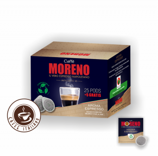 Caffe Moreno Aroma Espresso e.s.e.pody 25 ks+5 ks grátis  30% Arabica + 70% Robusta