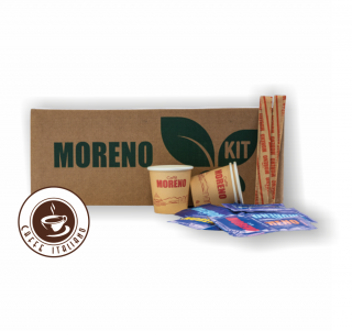 Caffe Moreno set pohár + miešatko + cukor 150ks
