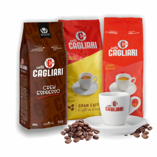 Cagliari Caffe Crem Espresso, Gran Rossa, Gran Caffe 3kg + šálka