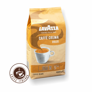 Lavazza Caffe Crema Dolce zrnková káva 1 kg  80% Arabica a 20% Robusta