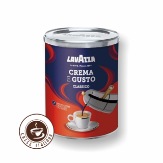 Lavazza Crema e Gusto Classico 250g mletá káva v dóze  20% Arabica + 80% Robusta