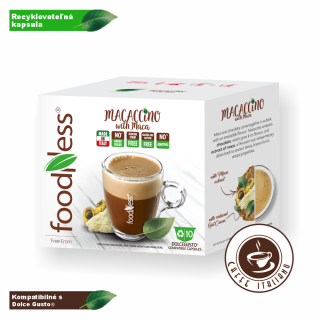 Macaccino 10 kapsúl/12g  bohatý na aminokyseliny a minerály Minimálna doba trvanlivosti 07/10/2024
