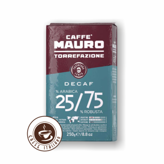 Mauro Bezkofeínová mletá káva 250g  25% Arabica + 75% Robusta