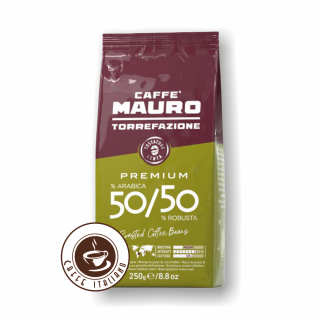 Mauro Premium zrnková káva 250g  50% Arabica + 50% Robusta