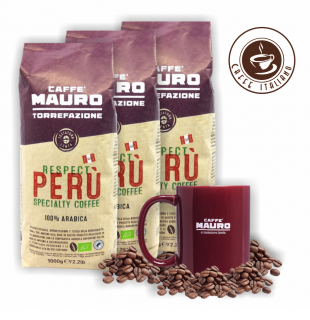 Mauro Respect Peru 100% Arabica 3kg + šálka