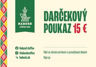 Darčekový poukaz Habesh Coffee Hodnota: 15 EUR