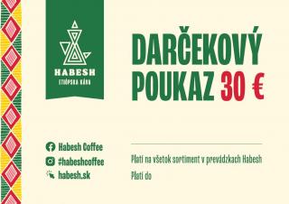 Darčekový poukaz Habesh Coffee Hodnota: 30 EUR
