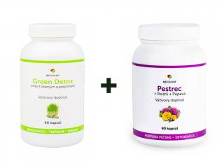 Balík Detox organizmu (Green Detox 90 kapsúl + Pestrec 90 kapsúl) - Matcha Day
