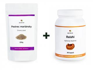 Balík Detox pečene (Pestrec mariánsky 3x 250g + Reishi 90 kapsúl) - Matcha Day