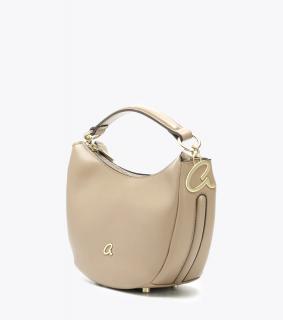 Štýlová oválna crossbody kabelka vo farbe taupe