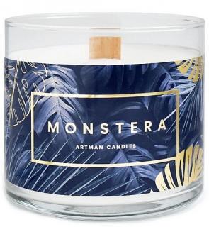Vonná sviečka Monstera Small Blue - sklo 400g