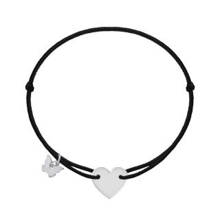 NÁRAMOK CLASSIC HEART WHITE GOLD Farba šnúrky: čierna