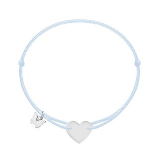 NÁRAMOK CLASSIC HEART WHITE GOLD Farba šnúrky: light blue