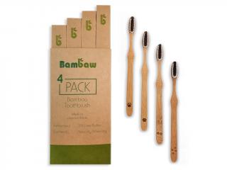 Bambusová zubná kefka BAMBAW 4 ks