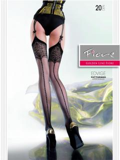 Podväzkové pančuchy Edvige Fiore Farba: black - čierna, Veľkosť: 3 - M