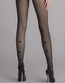 Pruhované pančuchové nohavice 3D Adriana 30 DEN Farba: black - čierna, Veľkosť: 4 - L