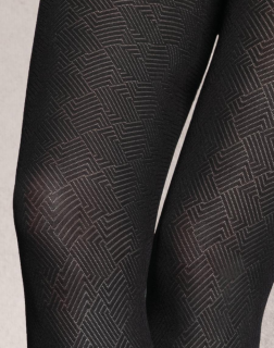 Vzorované pančuchové nohavice Loretta 126, 50 DEN Farba: Nero - čierna, Veľkosť: 4 - L