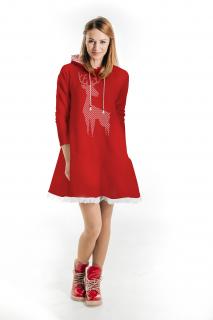 Šaty červené - pohodlné Veľkosť: L