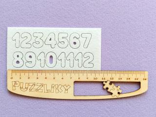 Abeceda, čísla, symboly - výrezy Počet: 1-12, Rozmer: 1,8 cm, Tvar: Čísla