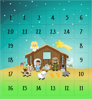 Betlehem/Betlém adventný kalendár - bavlnený panel