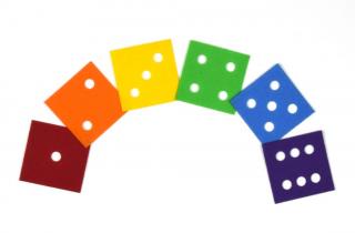 Čísla z kocky/kostky - výrezy Farba: rôzne farby