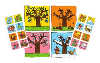 Doplňovačka  Ročné obdobia - stromy  ako stránka - bavlnený panel s plsťou