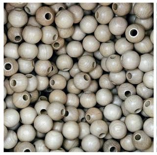 Drevené perly/korálky 2cm s atestom - farbené i nefarbené Farba: bezfarebné, Rozmer: 20mm, Typ: Gulička/Kulička