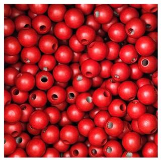 Drevené perly/korálky 2cm s atestom - farbené i nefarbené Farba: červená, Rozmer: 20mm, Typ: Gulička/Kulička