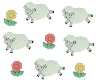 Gombíky/Knoflíky DressItUp Motív: COUNTING SHEEP - sada