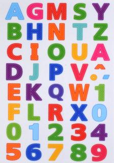 Písmená, čísla a číslice - plstený panel Rozmer: A4