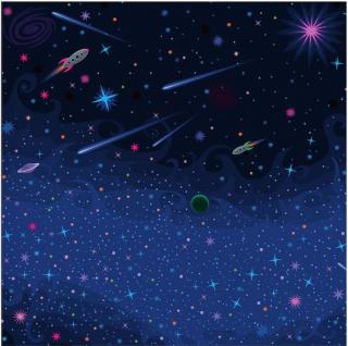 Stránka/pozadie 25x25 cm - bavlnený panel Téma: Vesmír