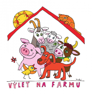 Výlet za zvieratkami - Farma, Les, Zoo - bavlnený panel Zvieratká: Výlet na Farmu (obal 16x16 cm)