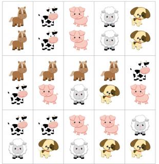 Zvieratká Domino - bavlnený panel Počet: 28 kartičiek