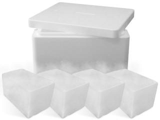 Suchý ľad bloky 4x5kg s Termoboxom  Suchý ľad 4 x blok 210x125x120mm (20kg)