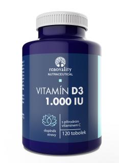 Vitamín D3 1.000 IU obohatený prírodným vitamínom C, 120 kapsúl, doplnok stravy
