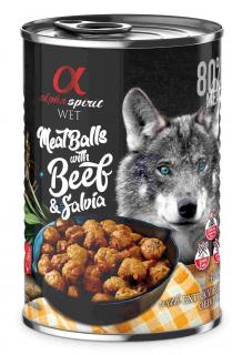 Alpha Spirit Meatballs konzerva pre psov Hovädzie guľky so šalviou 400g