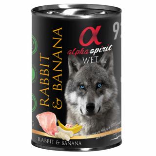 Alpha Spirit Wet konzerva pre psov Králik s banánom 400g