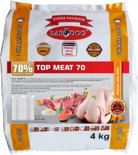 Bardog Lisované granule za studena Top Meat 70 Hmotnosť balenia: 4 kg