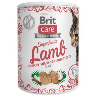 Brit Care maškrta pre mačky Superfruits - jahňacie mäso s kokosom 100g