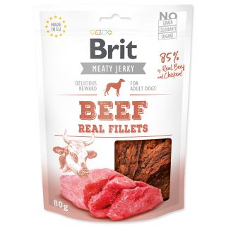Brit filety z hovädzieho mäsa a kurčaťa pre psy Jerky Beef Fillets 80g