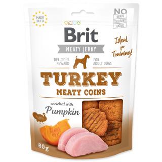 Brit mäsové peniažky z morky a kurčaťa pre psy Jerky Turkey Meaty Coins 80g