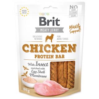 Brit proteínová tyčinka z kurčaťa a hmyzu pre psy Jerky Chicken with Insect Protein Bar 80g