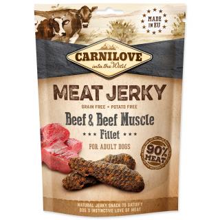 Carnilove filety z morky, hovädzie svaloviny a kurčaťa pre psy Jerky Snack Beef & Beef Muscle Fillet 100g