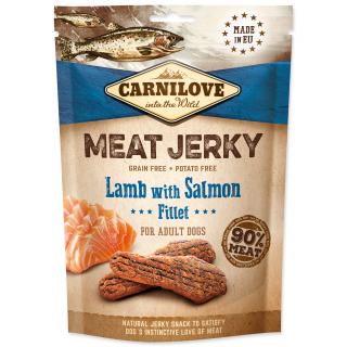 Carnilove filety z morky, kurčaťa a jahňacieho mäsa pre psy Snack Lamb with Salmon Fillet 100g