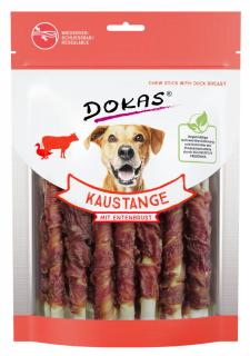 Dokas tyčinky pre psy z hovädzej kože obalené kačacím mäsom 200g
