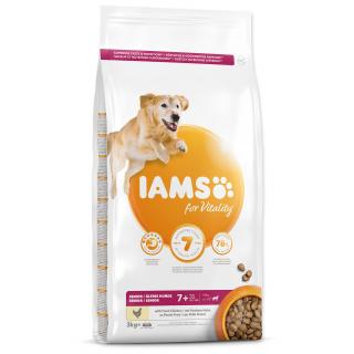 IAMS krmivo pre psov Senior Large Chicken Vyrábané vo variantoch: 3 kg